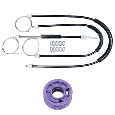 Ремкомплект стеклоподъемника (трос+ролик) Volkswagen Polo 4 Coupe (перед. прав.) 777251