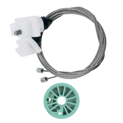 Ремкомплект стеклоподъемника (трос+ролик) Fiat Punto 1/Punto 2 (перед. лев./прав.) 777342