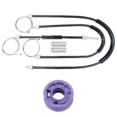 Ремкомплект стеклоподъемника (трос+ролик) Volkswagen Polo 4 Coupe (перед. лев.) 777250