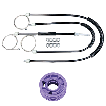 Ремкомплект стеклоподъемника (трос+ролик) Volkswagen Polo 4 Coupe (перед. лев.) 777250