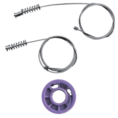 Ремкомплект стеклоподъемника (трос+ролик) Volkswagen Polo 4 (зад. прав.) 777023